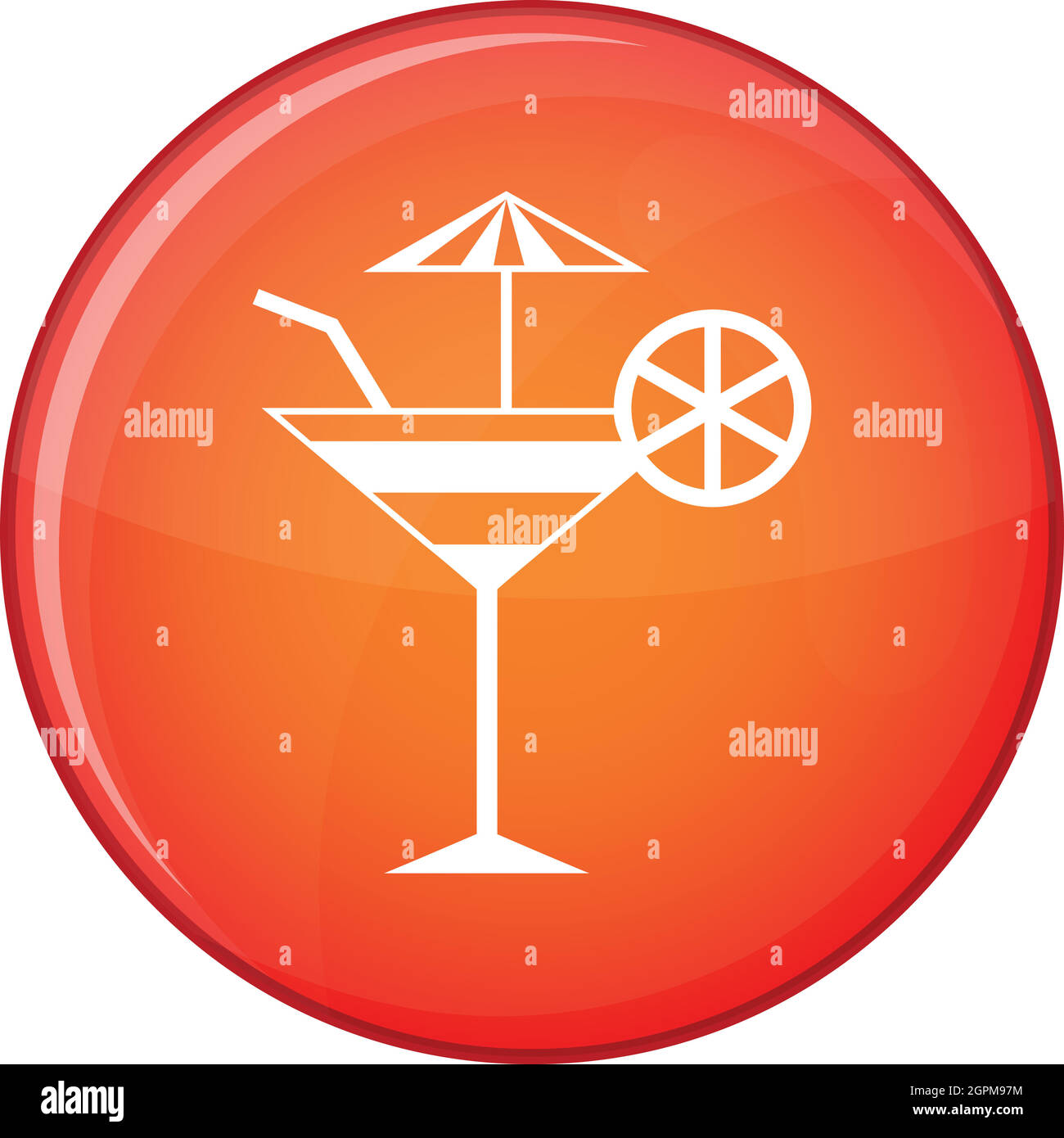 Frucht-Cocktail-Symbol, flachen Stil Stock Vektor
