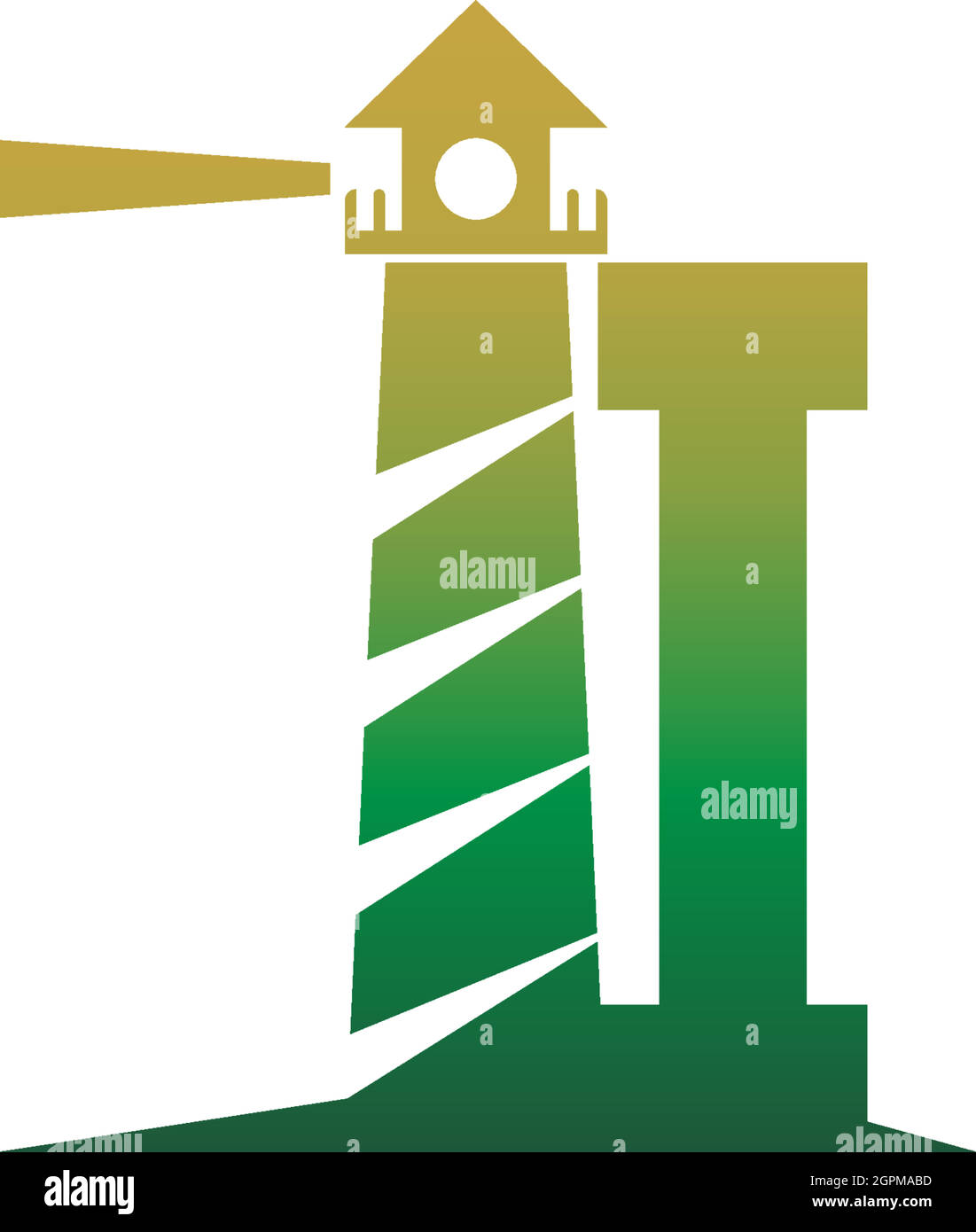 Buchstabe I mit Leuchtturmsymbol-Logo-Designvorlage Stock Vektor