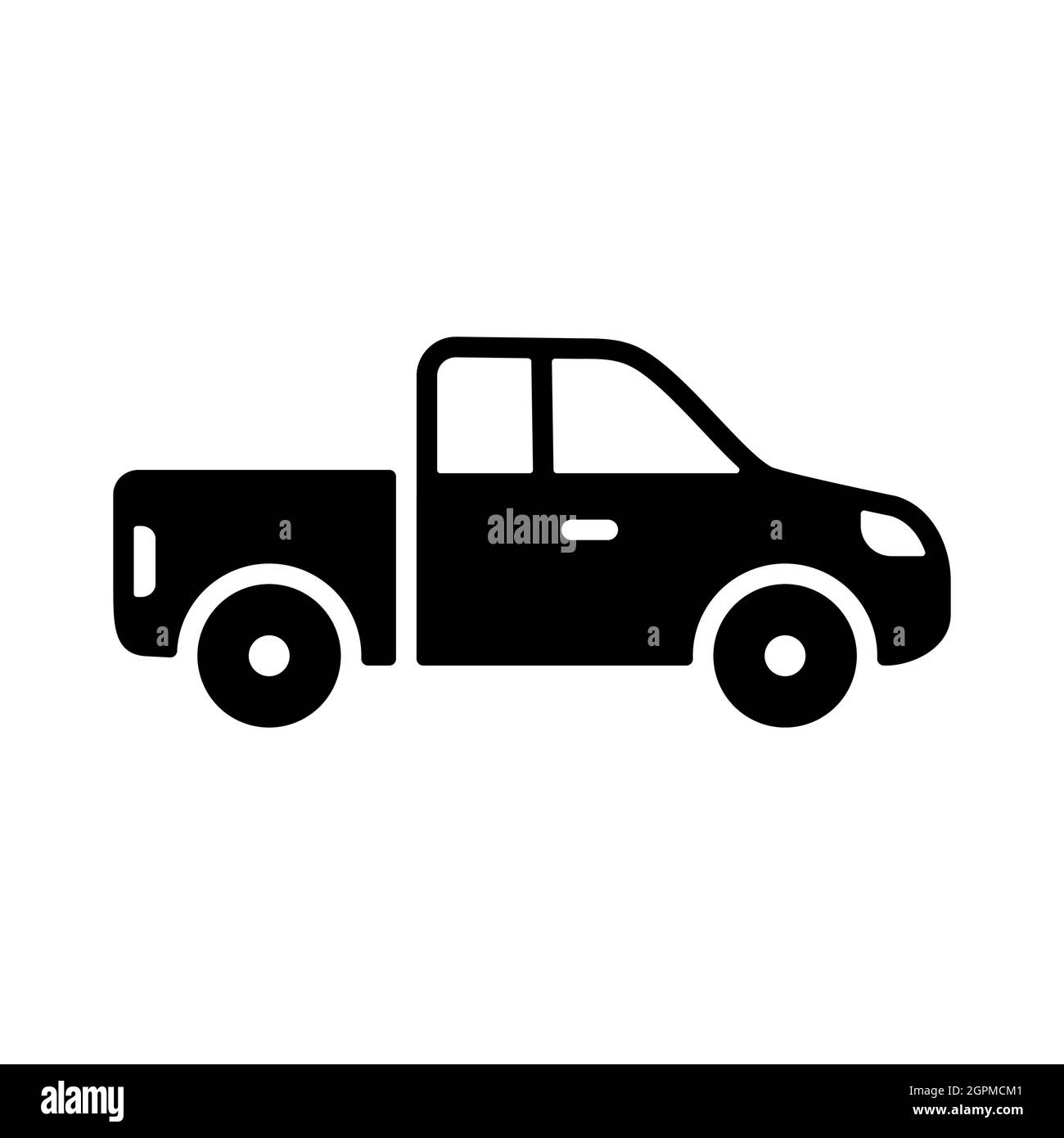 Pickup Auto flach Vektor Glyphe Symbol isoliert Stock Vektor