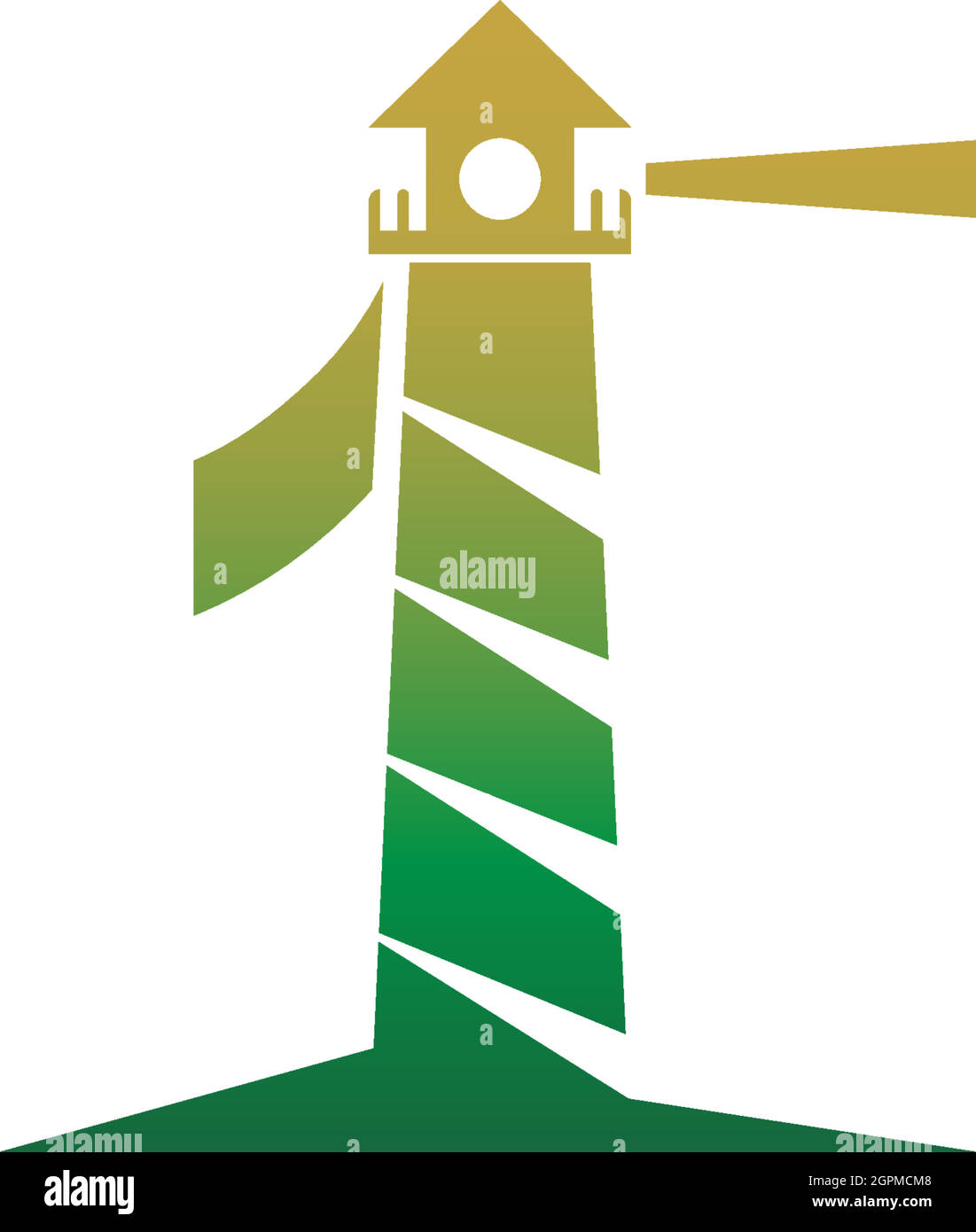 Nummer 1 mit Leuchtturmsymbol-Design-Vorlage Stock Vektor