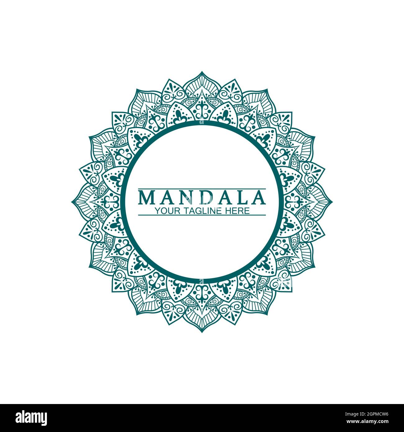 Kreis Muster Blütenblatt Blume Mandala Vektor-Logo Vorlage Illustration. Bunte Vorlage für spirituelle Rückzug oder Yoga-Studio, Ornamental Visitenkarte Stock Vektor