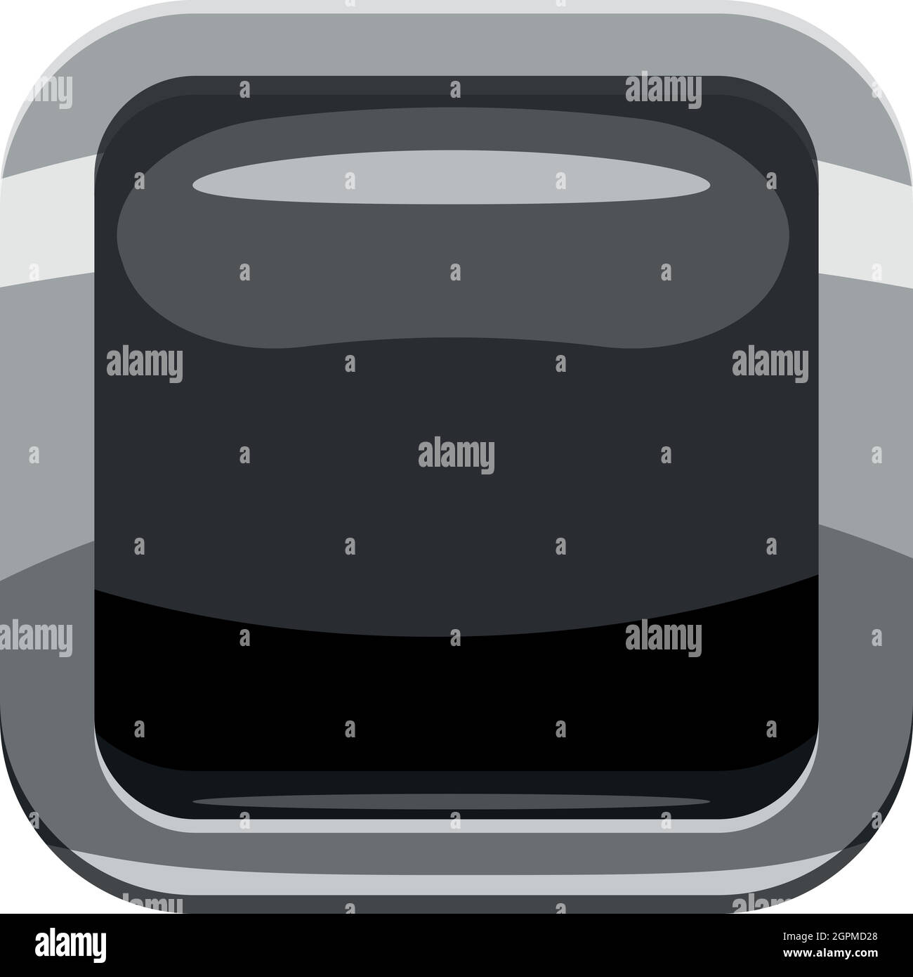 Schwarzes Quadrat-Taste Symbol, Cartoon-Stil Stock Vektor
