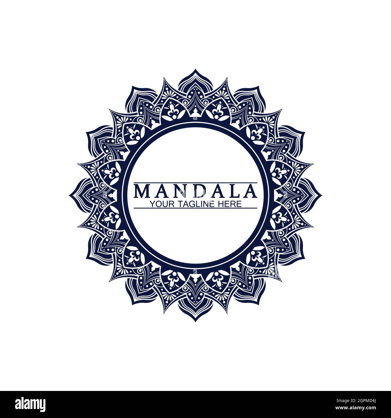 Kreis Muster Blütenblatt Blume Mandala Vektor-Logo Vorlage Illustration. Bunte Vorlage für spirituelle Rückzug oder Yoga-Studio, Ornamental Visitenkarte Stock Vektor