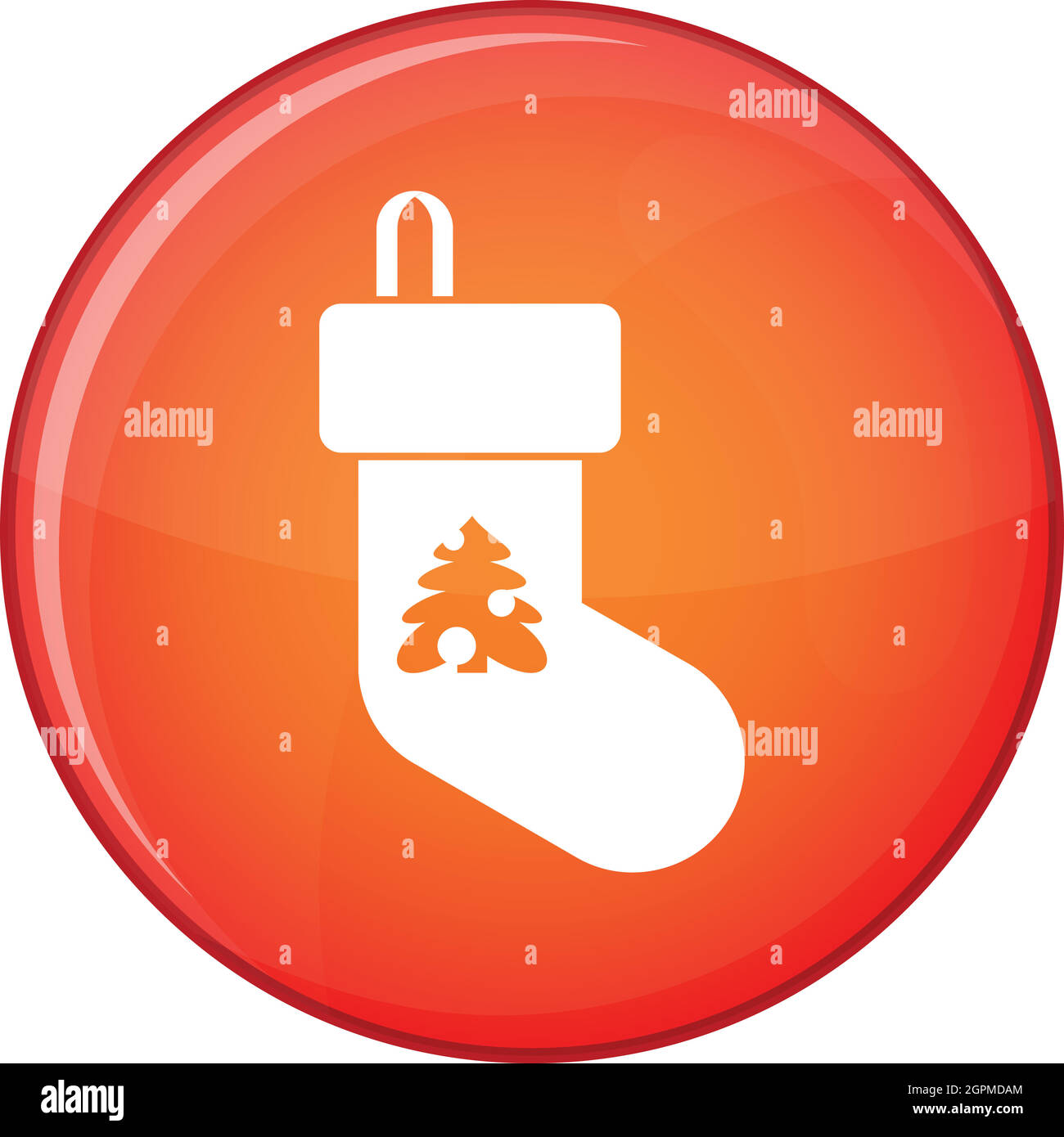 Weihnachten-Socke-Symbol, flachen Stil Stock Vektor