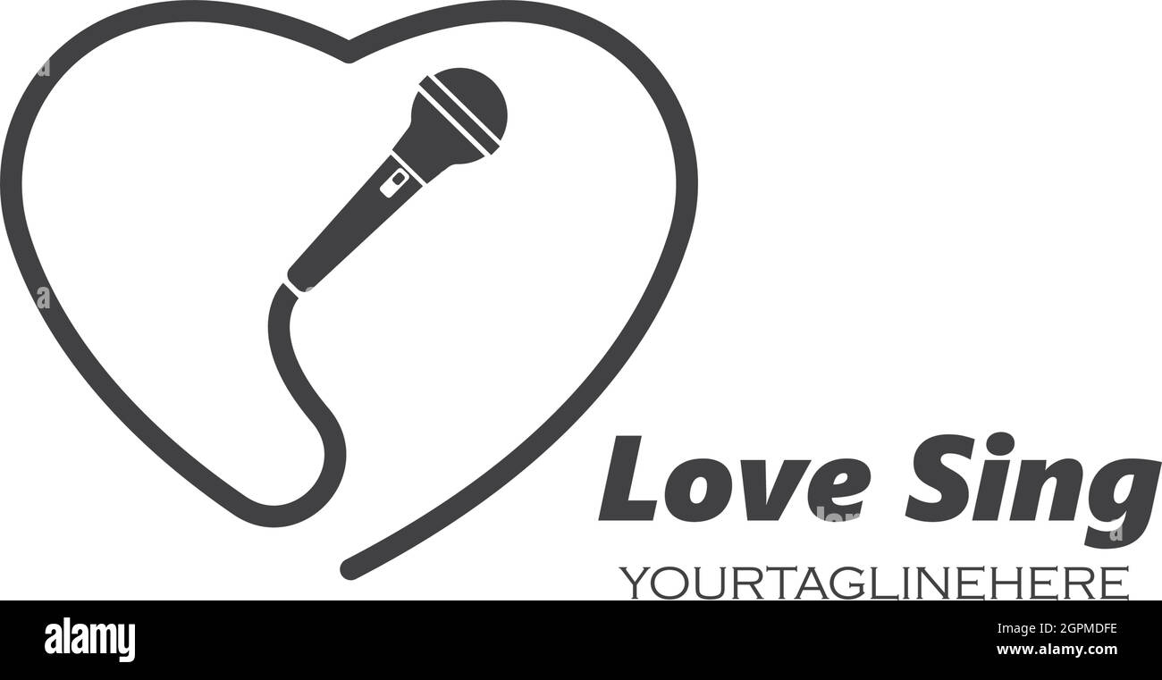 Mikrofon Symbol Logo von Karaoke und musikalische Vektor Illustration Design Stock Vektor