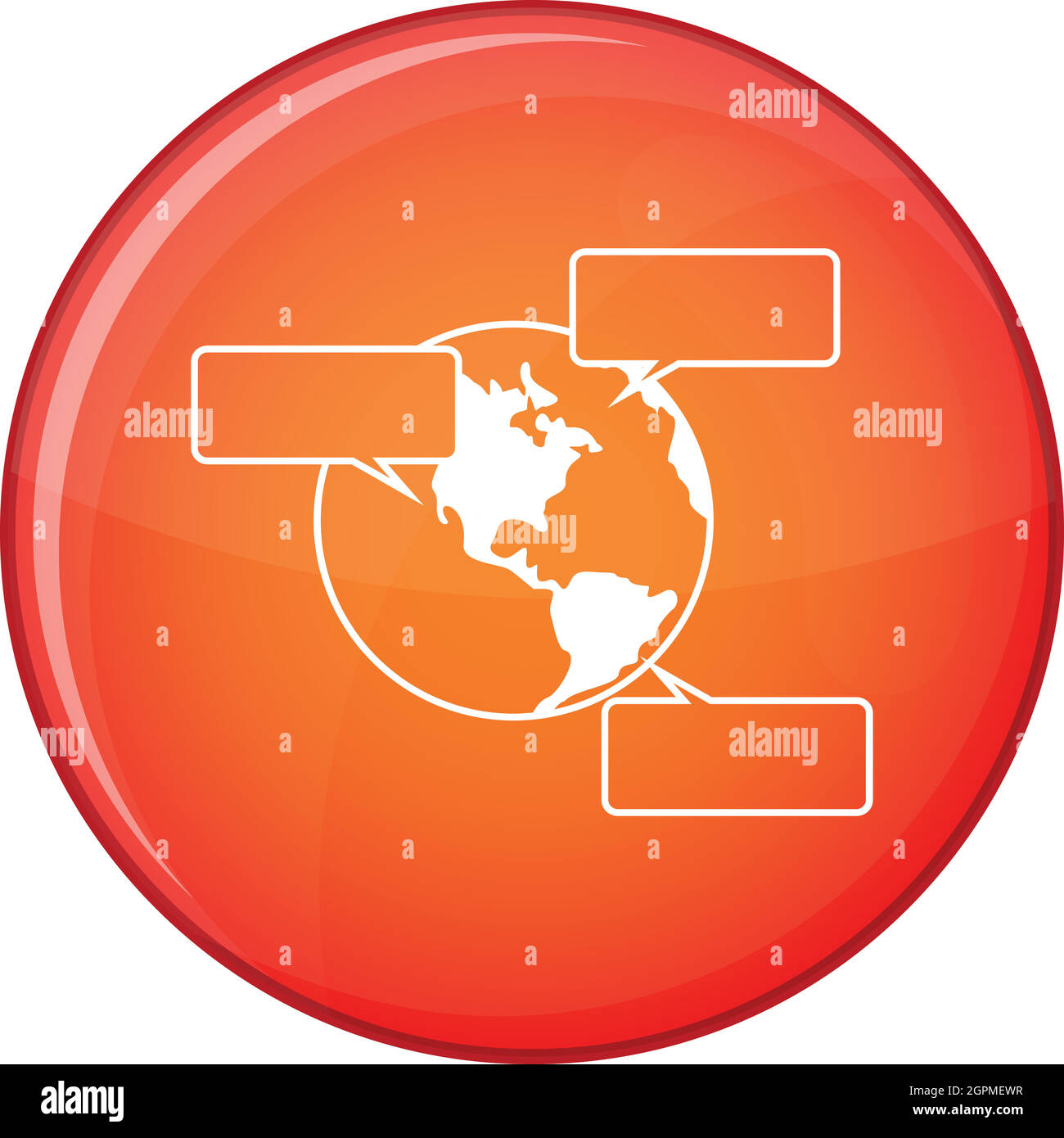 Globus und leere Rede Bläschen Symbol, flachen Stil Stock Vektor Globus und leere Rede Bläschen Symbol, flachen Stil Stock Vektor