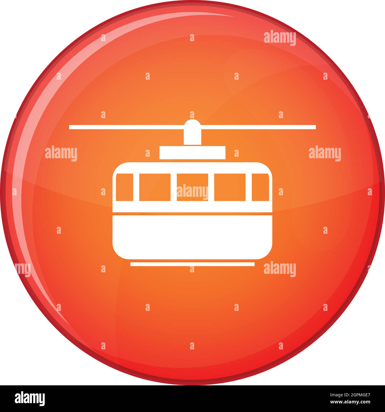 Standseilbahn-Symbol, flachen Stil Stock Vektor