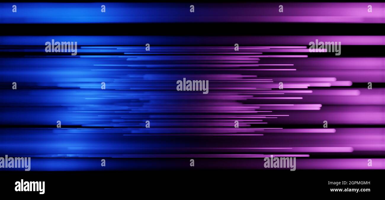 Abstrakte unscharfe horizontale Linien in blauen und violetten Farben Stockfoto