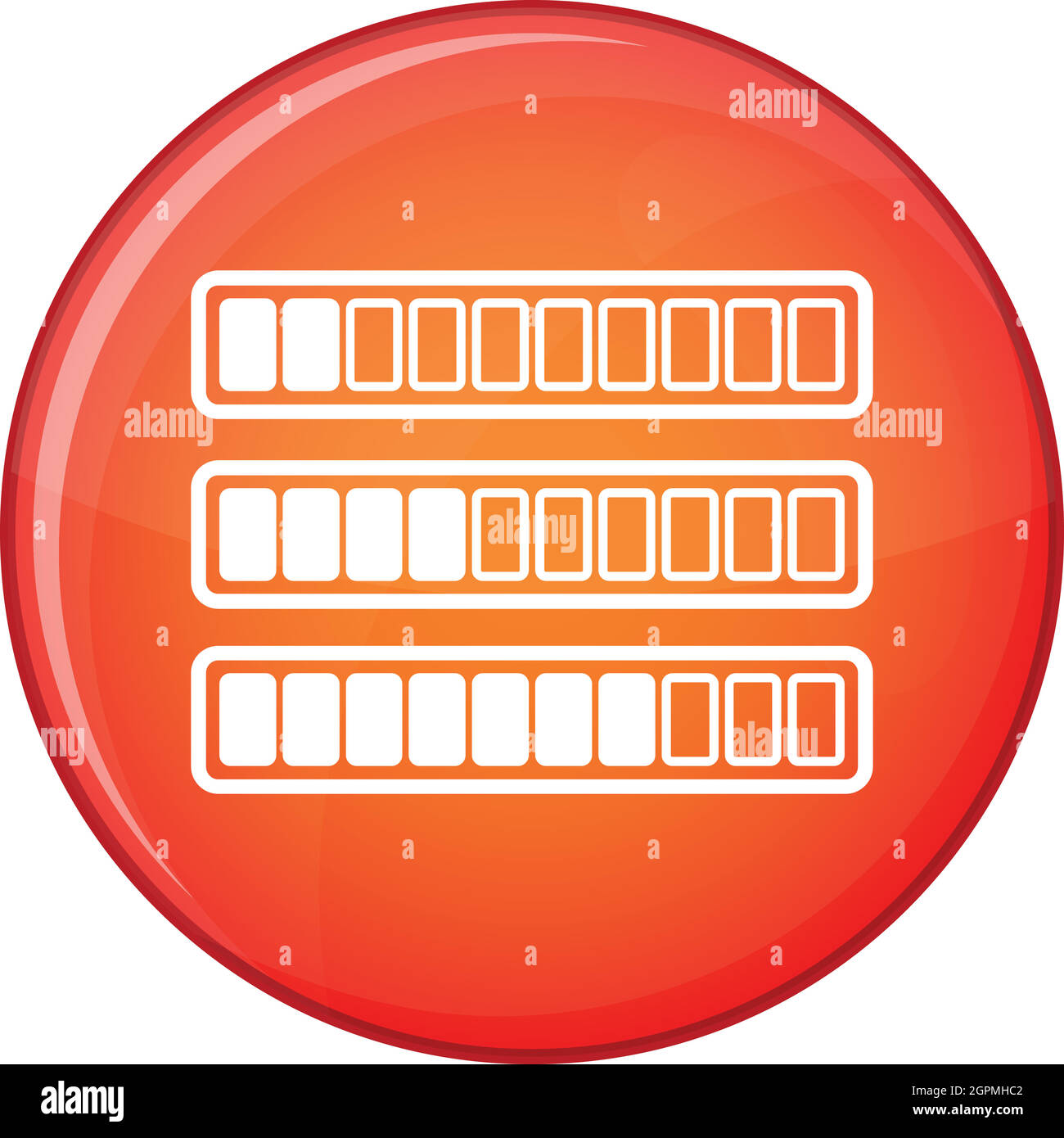 Zeichen-horizontale Spalten-Download-online-Symbol Stock Vektor