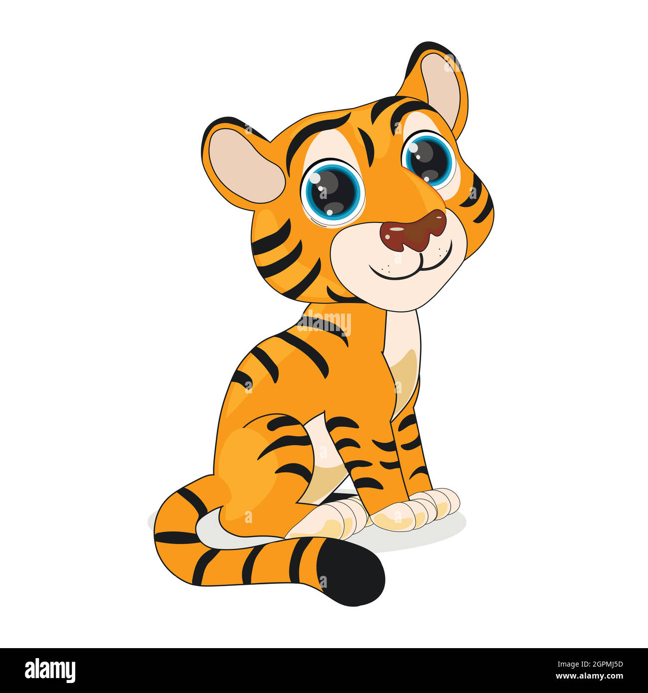 Niedliche Cartoon Tiger Vektor Illustration. Perfekt für Karten, Partyeinladungen, Poster, Aufkleber, Kleidung. Stock Vektor