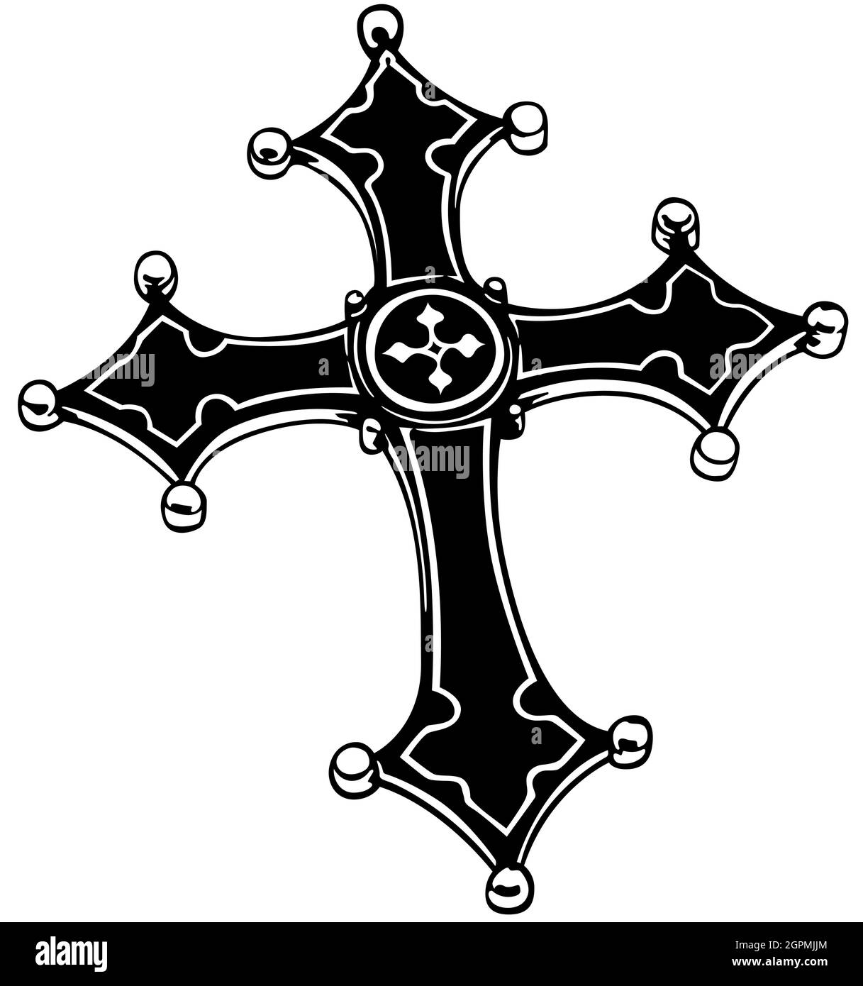 Schwarzes Religiöses Kreuz Stock Vektor