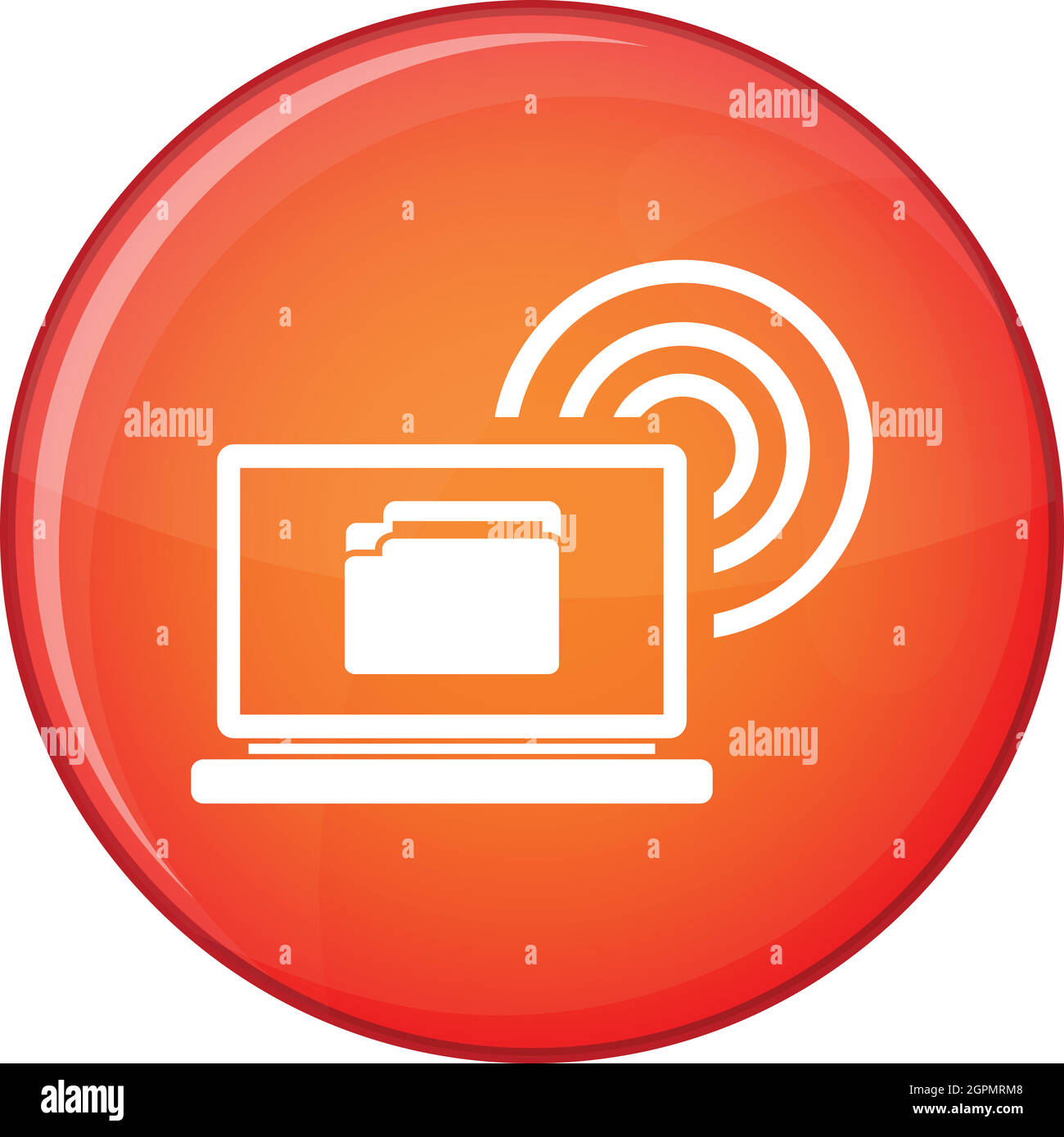 Laptop und und wireless-Symbol, Stil flach Stock Vektor