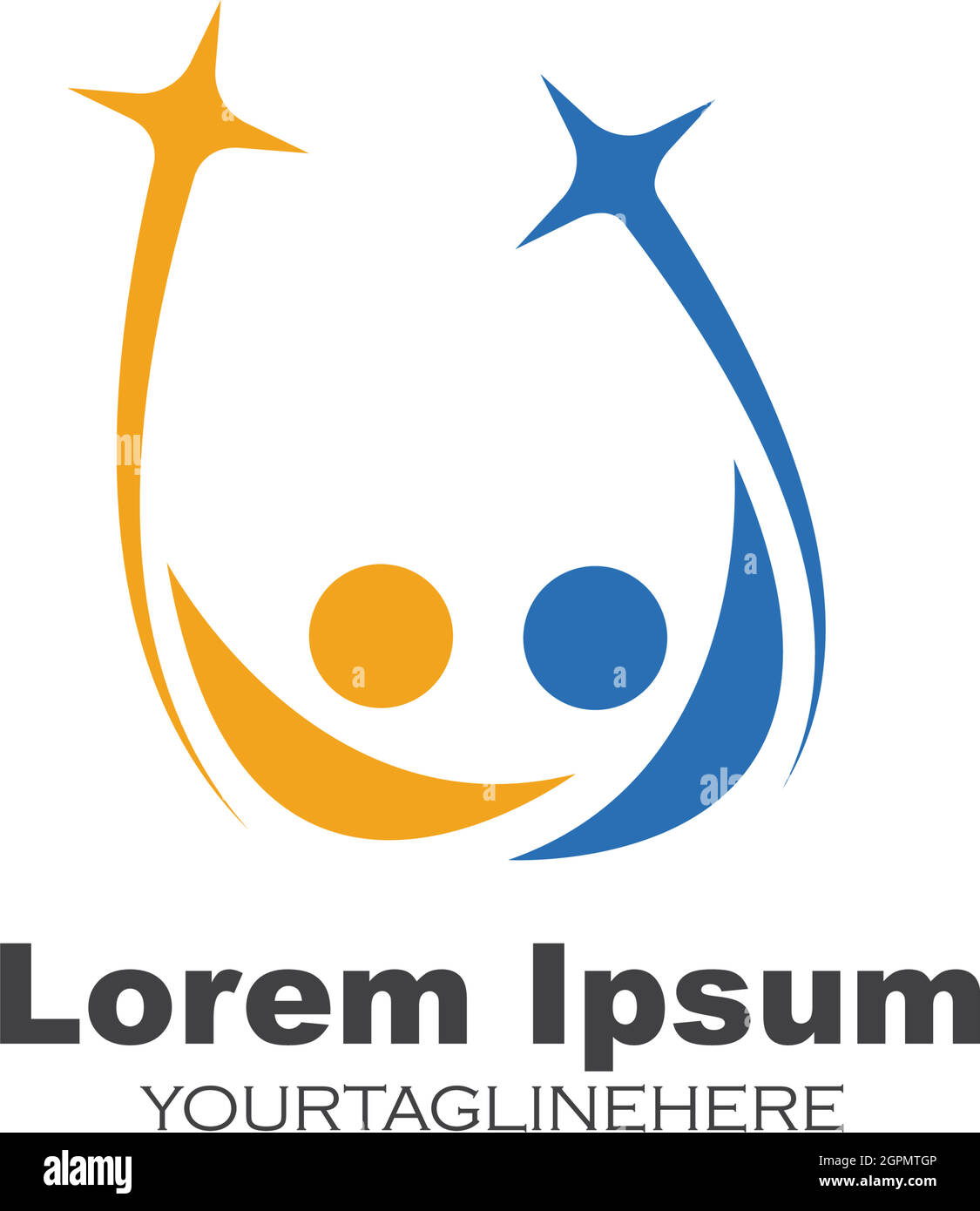 Der Charakter des Erfolgs Menschen und Community-Logo-Symbol Stock Vektor