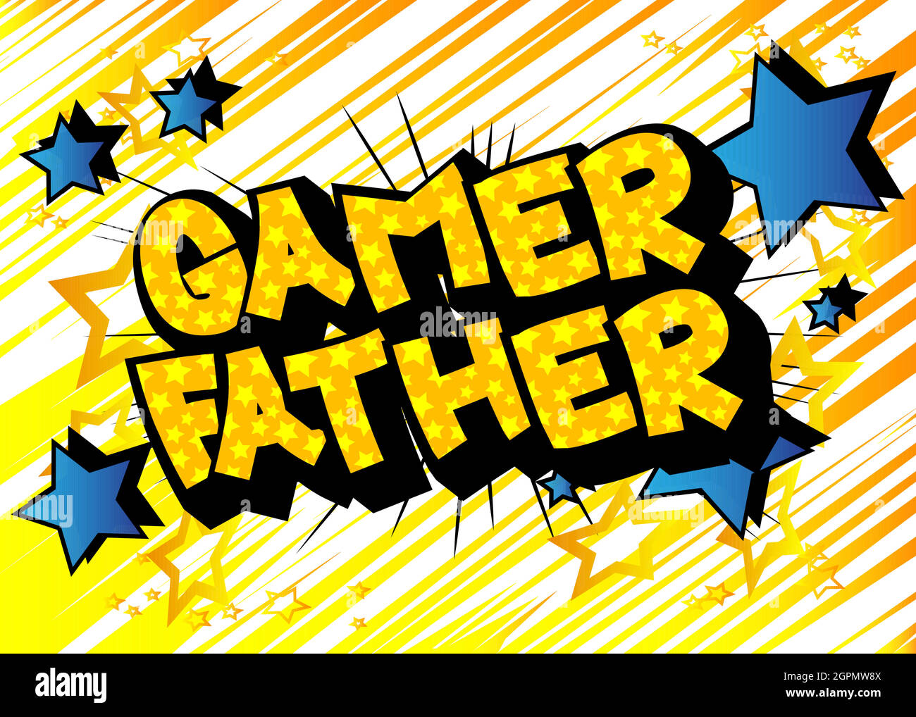 Gamer Father - Comic-Stil Text. Stock Vektor