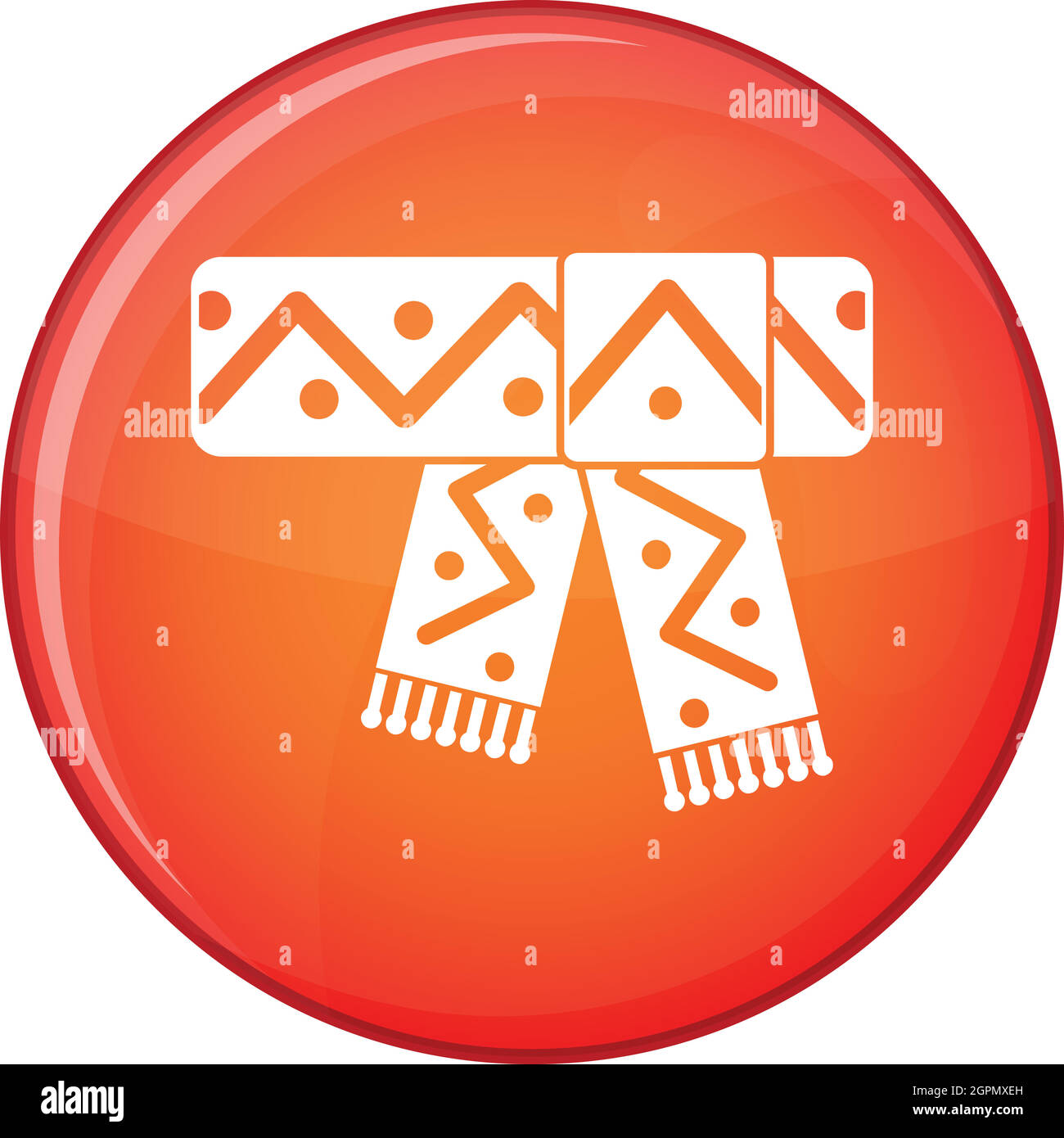 Schal mit Muster-Symbol, flachen Stil Stock Vektor