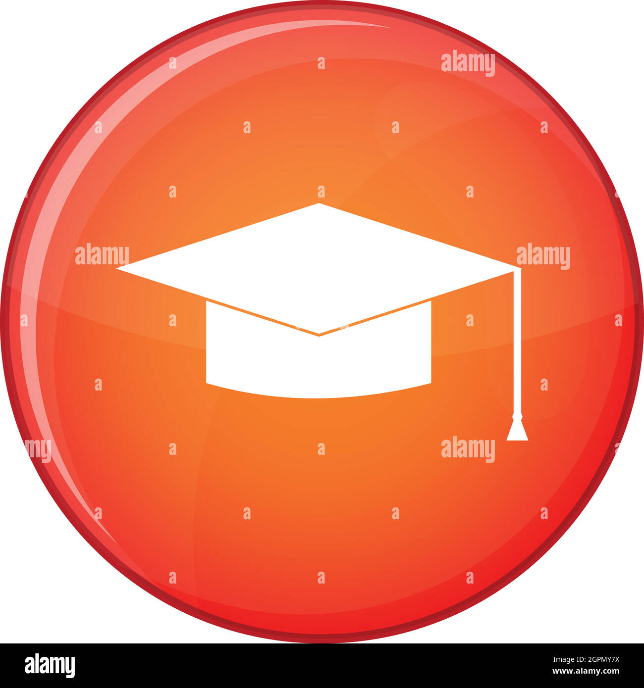 Graduation Cap Symbol, flachen Stil Stock Vektor