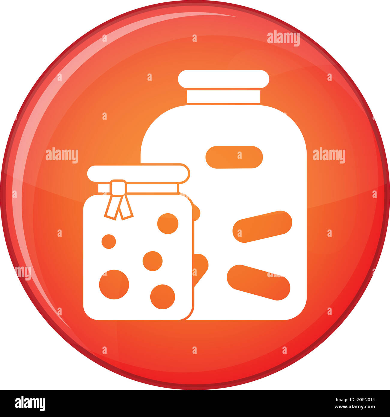 Gläser mit eingelegtem Gemüse und Marmelade-Symbol Stock Vektor