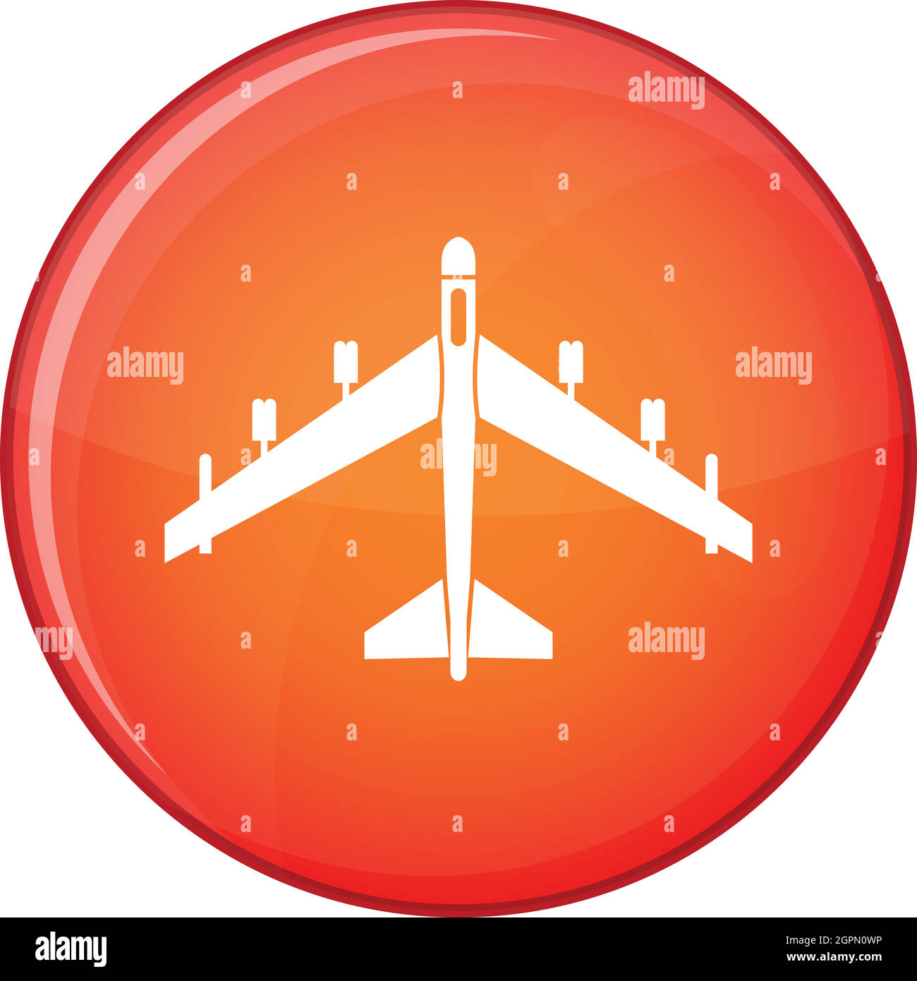 Bewaffneten Kampfjet-Symbol, flachen Stil Stock Vektor