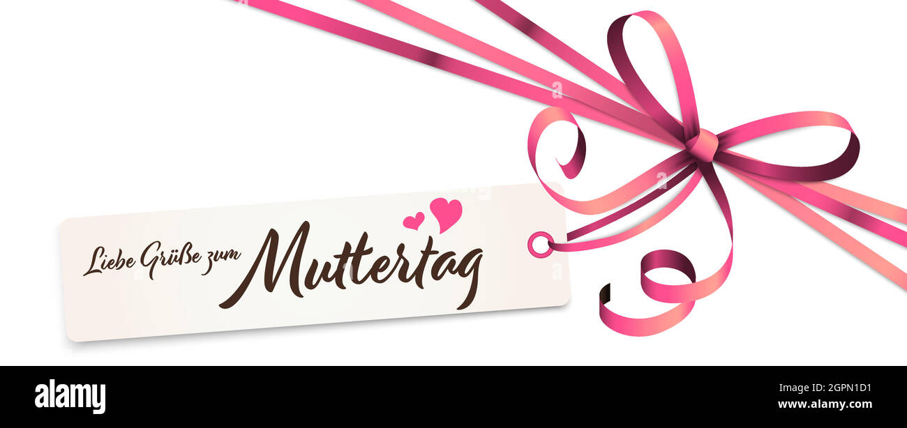 Band Schleife mit Grüße Muttertag Stock Vektor