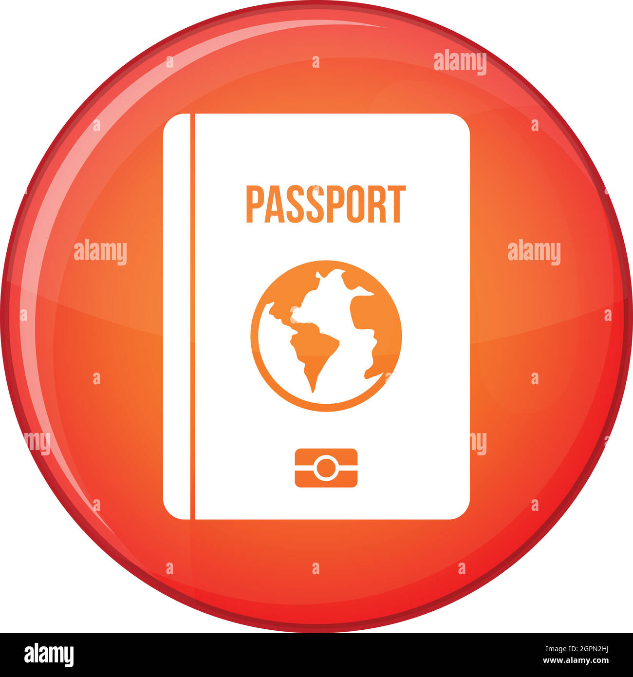 Reisepass-Symbol, flachen Stil Stock Vektor