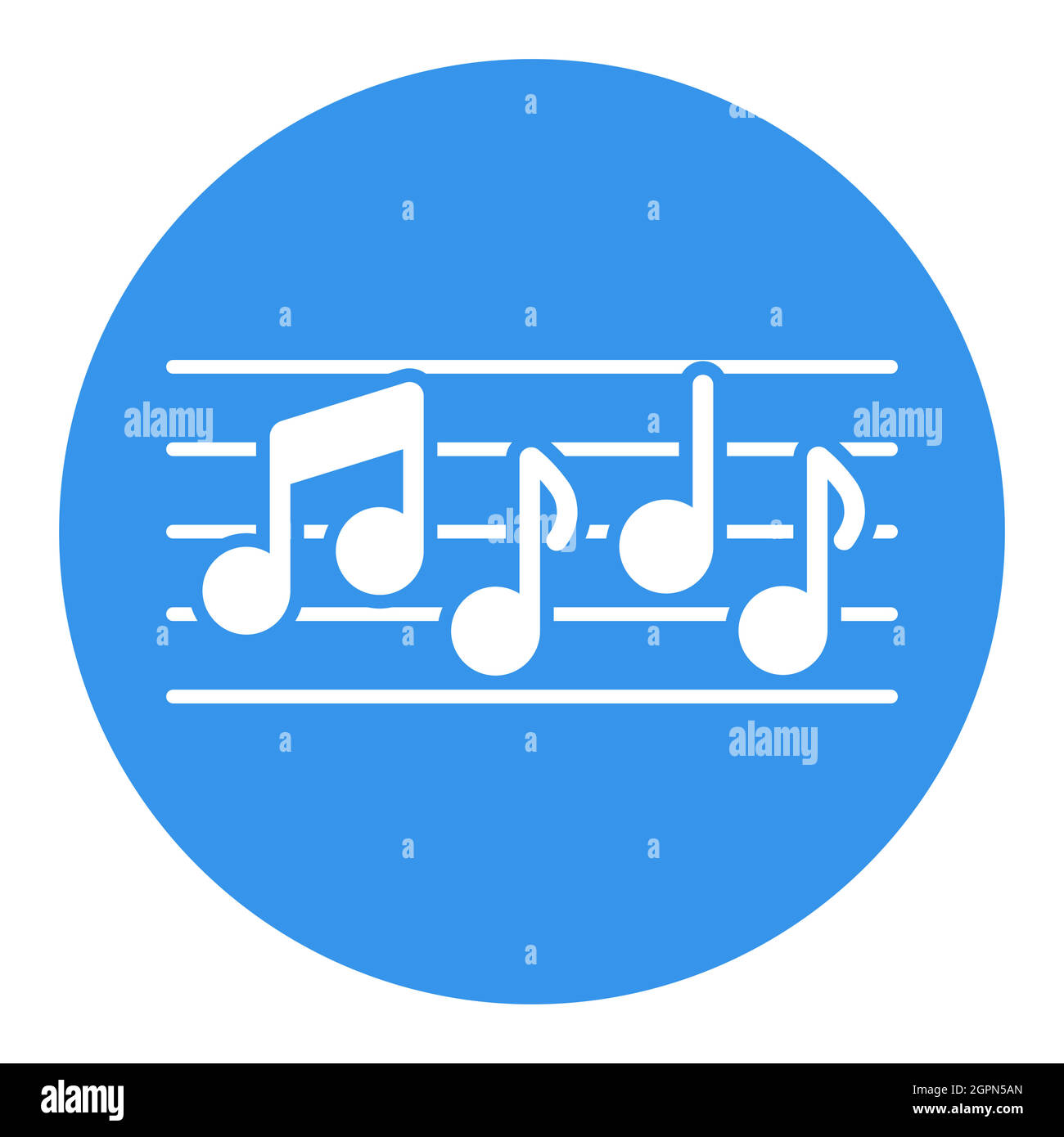 Notensymbol für Notenskizzen und Musiknoten mit weißem Glyphen-Symbol Stock Vektor