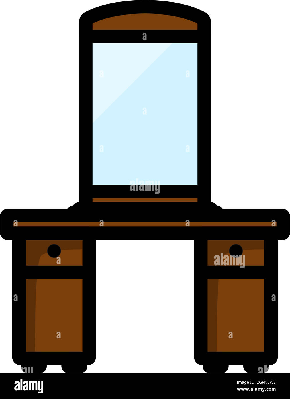 Kommode Mit Spiegelsymbol Stock Vektor