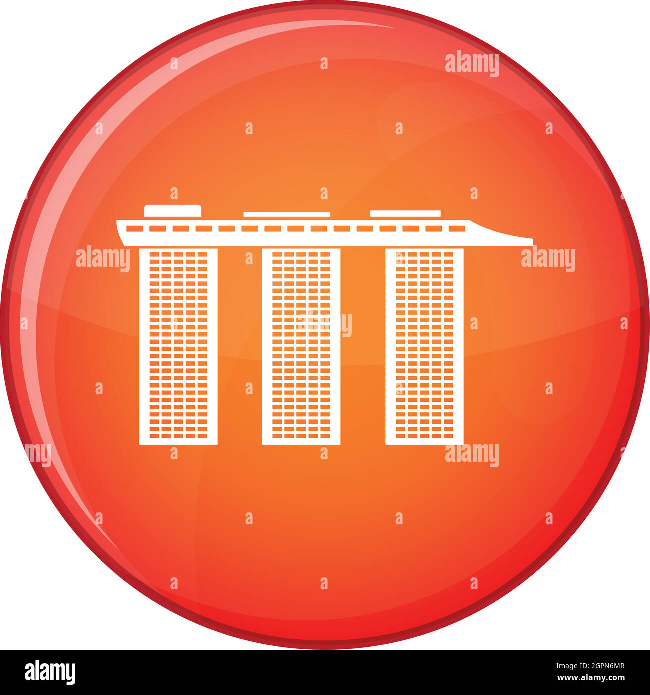Hotel Marina Bay Sands, Singapur Symbol, flachen Stil Stock Vektor