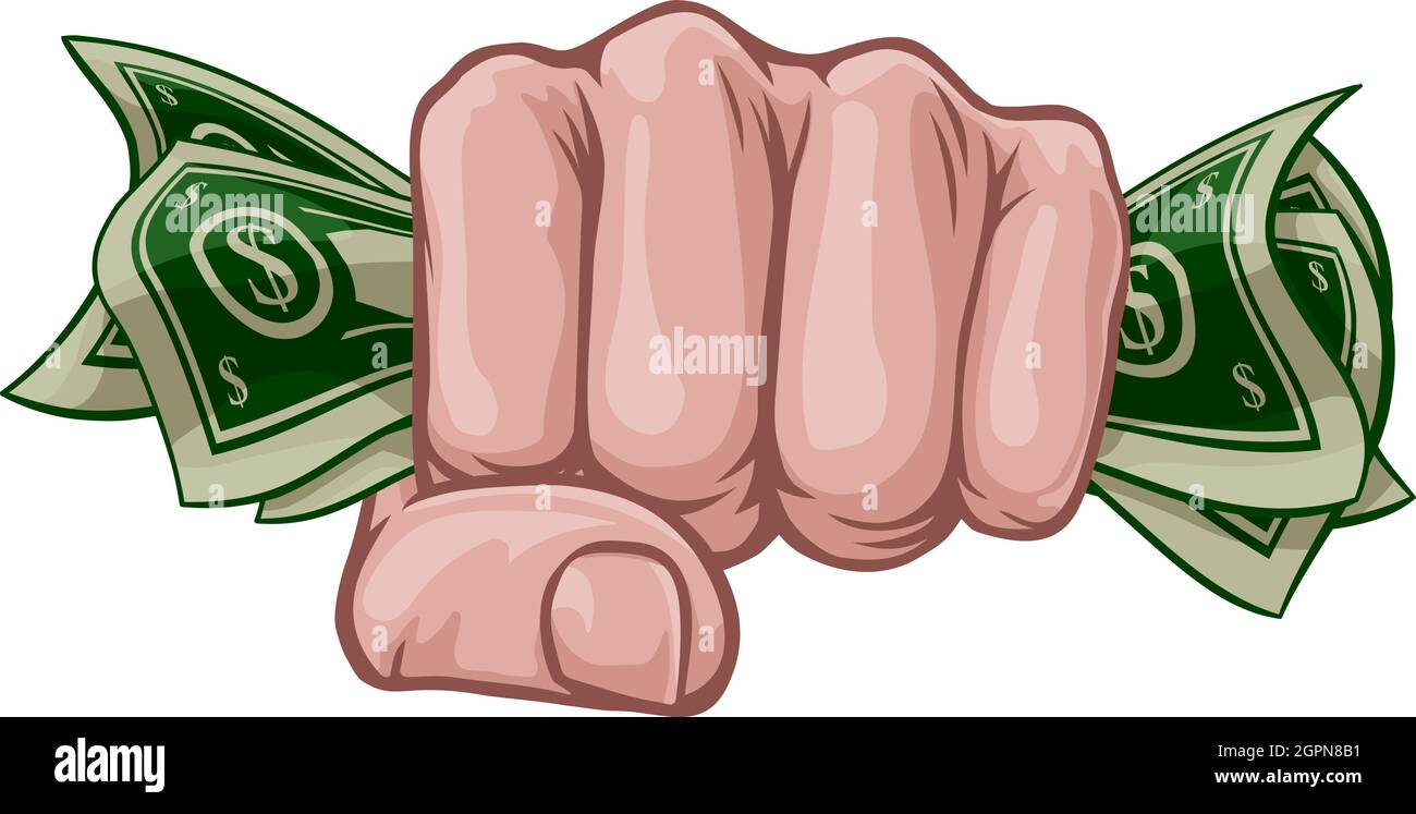 Money Cash Fist Hand Comic Pop Art Cartoon Stock Vektor
