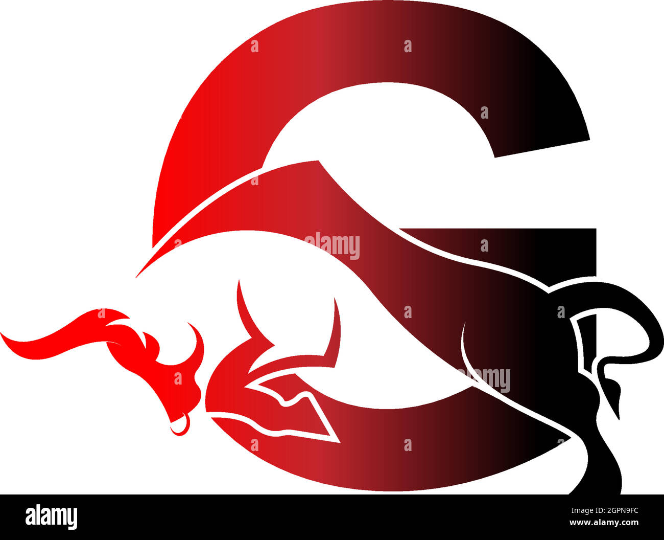 Mix Buchstaben Logo Symbol mit Stier Design Symbol Vorlage Stock Vektor