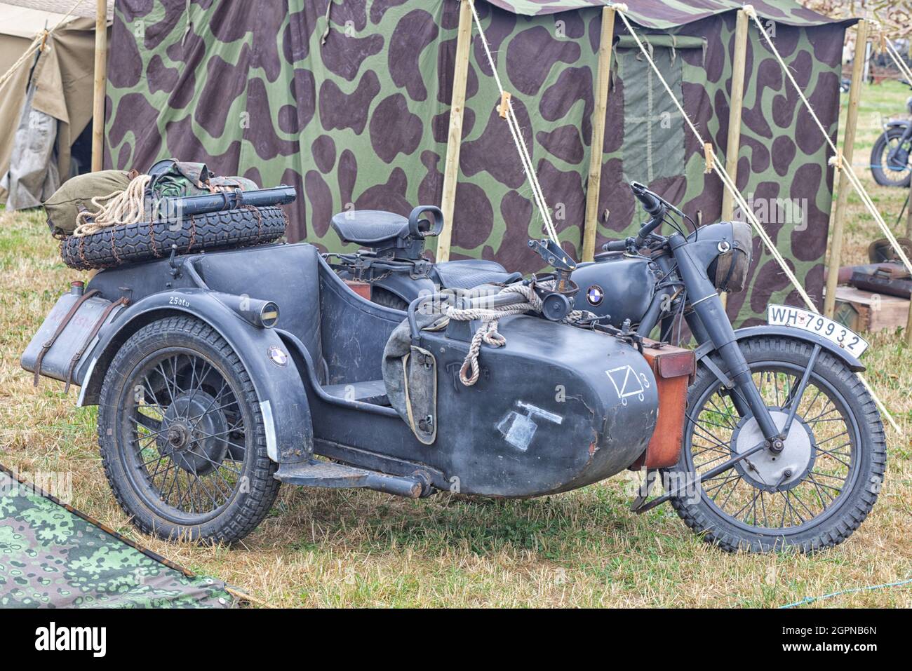 DEUTSCHER WWII BMW R12 MOTORRAD MIT SEITENWAGEN Stockfotografie - Alamy