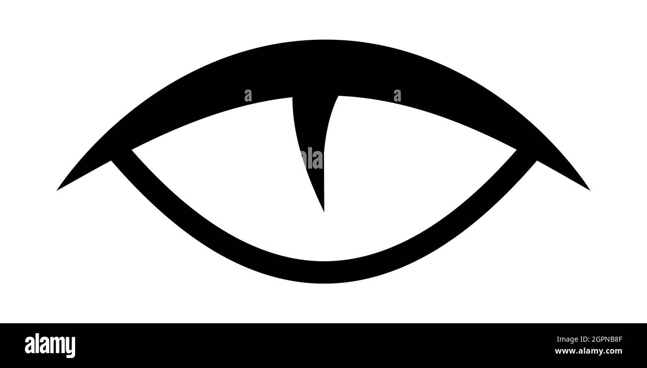 Auge eines wilden Raubtierkatze Reptil, Vektor Auge sehen bei Nacht Logo Tattoo Stock Vektor