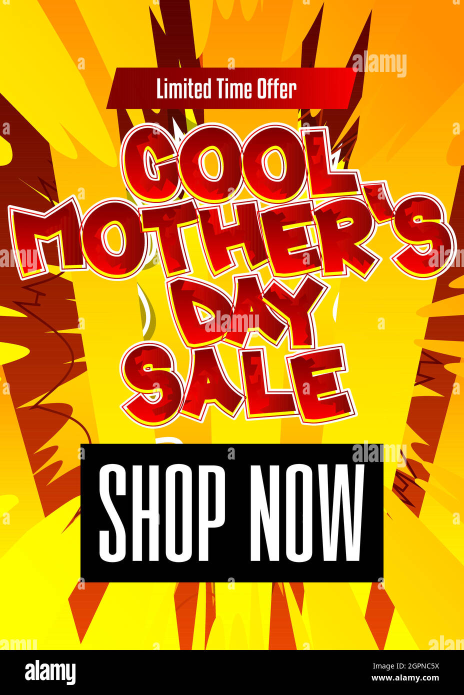 Cool Mother's Day Sale - Comic-Stil Text. Stock Vektor