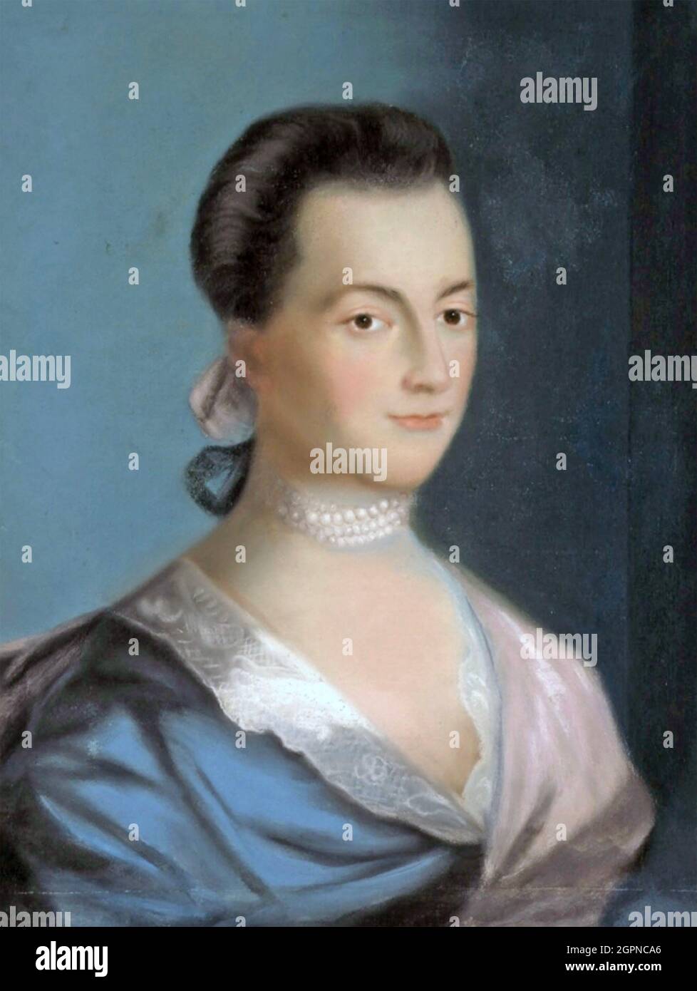 ABIGAIL SMITH ADAMS (1744-1818) Ehefrau des US-Präsidenten John Adams in einem Gemälde von Benjamin Blyth aus dem Jahr 1766 Stockfoto