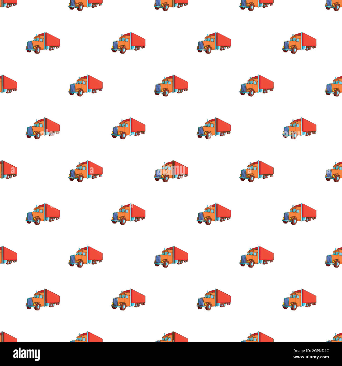 Anhänger LKW Muster, Cartoon-Stil Stock Vektor