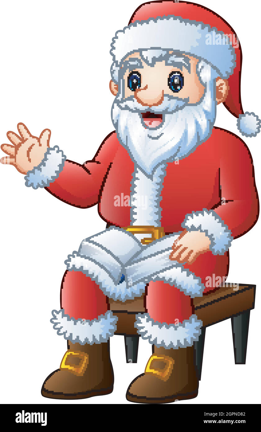 Santa Claus Tasche neben Sessel im Zimmer mit Weihnachtsbaum  Stockfotografie - Alamy