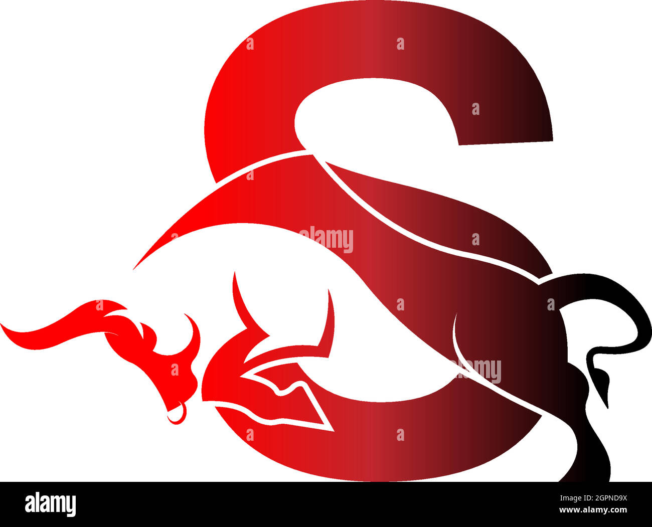 Mix Buchstaben Logo Symbol mit Stier Design Symbol Vorlage Stock Vektor