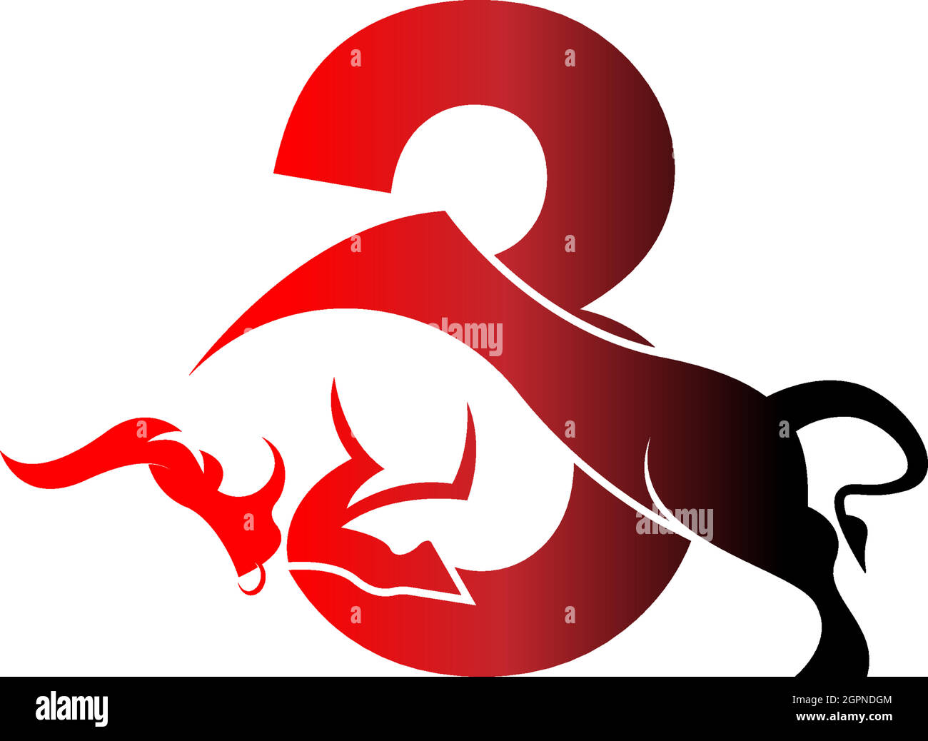 Mix Buchstaben Logo Symbol mit Stier Design Symbol Vorlage Stock Vektor