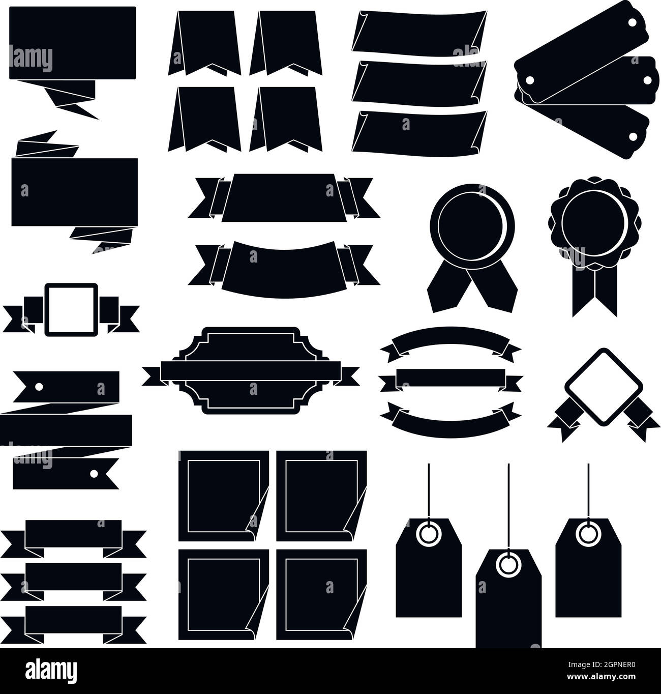 Verschiedene bunte Etiketten Icons Set, einfachen Stil Stock Vektor