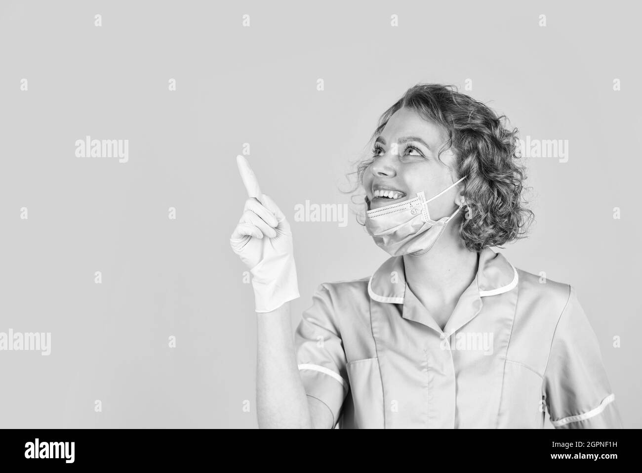 Inspirierter Krankenhausmitarbeiter. Idee für die Behandlung. Medizin ist meine Inspiration. Copy space. Healthcare Professionals. Healthcare und Medical Konzept. Glücklich Stockfoto