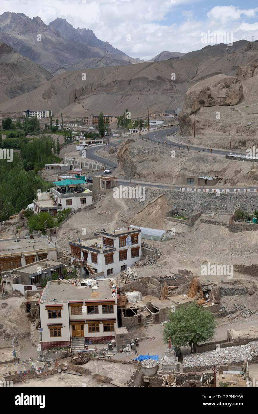 Lamayuru oder Yuru Kloster ein tibetisch-buddhistisches Kloster in Lamayouro, Leh, Indien. Es ist auf der Srinagar-Leh Autobahn. Stockfoto