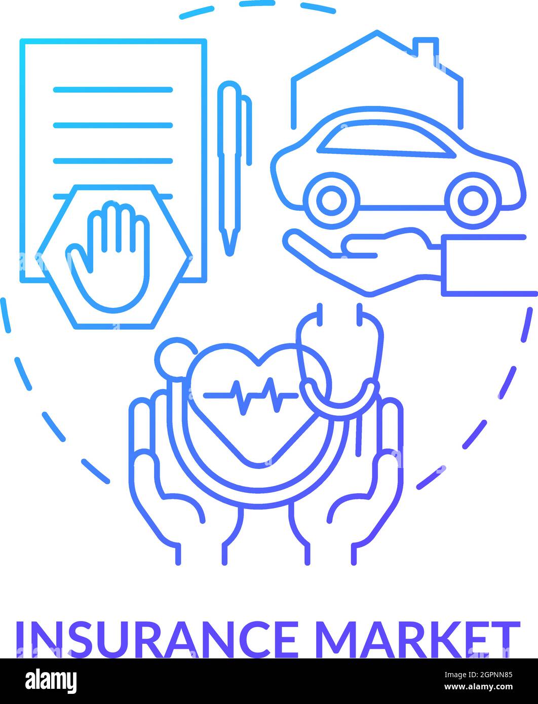 Symbol für das Versicherungsmarktkonzept Stock Vektor