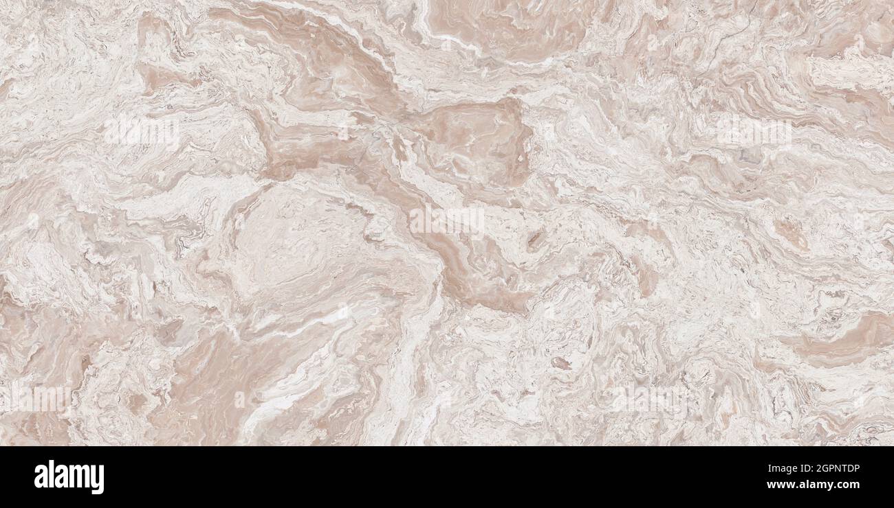 Beige Marmor Muster mit geschweiften weiße Adern. Abstrakte Textur und Hintergrund. Weiche farbige 2D-Darstellung Stockfoto