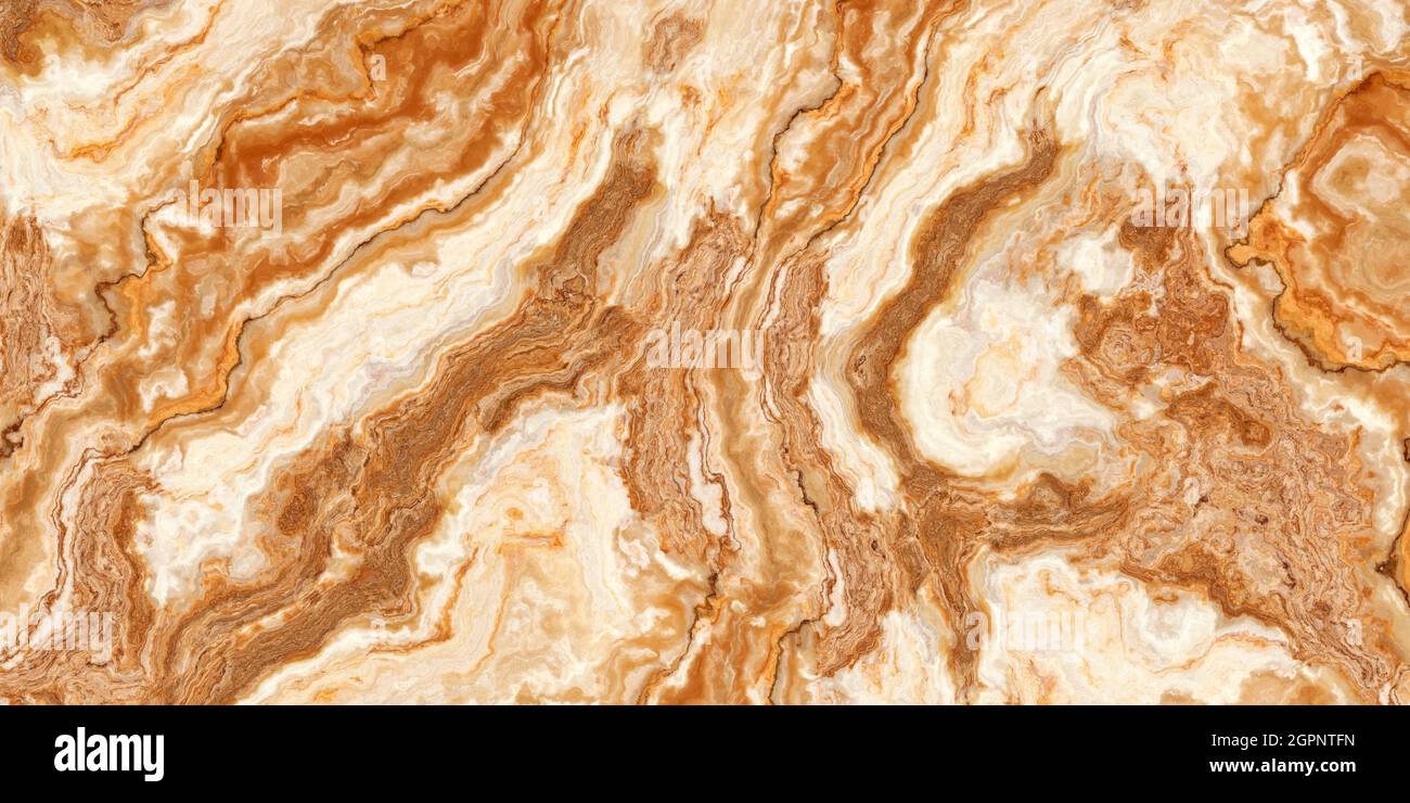 Abstraktes Muster des orangefarbenen Onyx. Struktur und Hintergrund. Marmor 2d-Illustration. Natürliche Schönheit Stockfoto