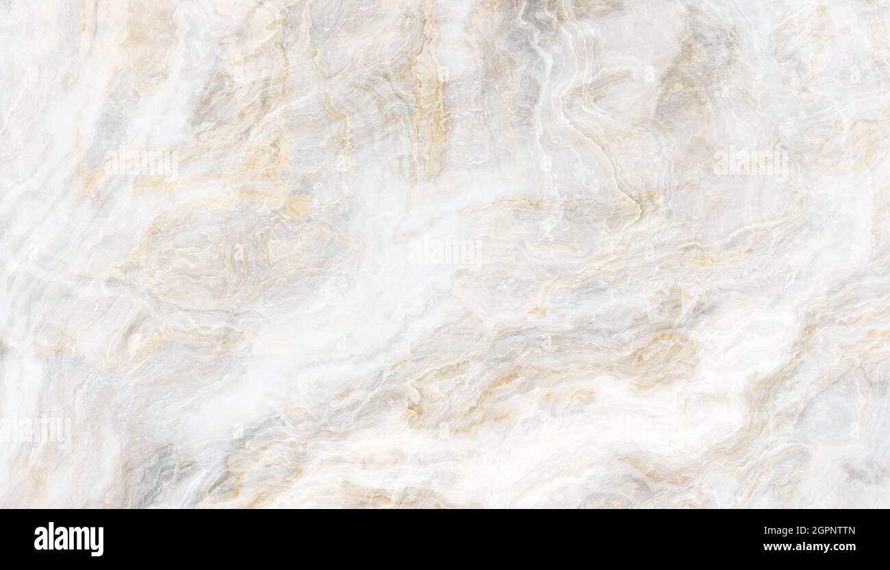 Weißer Marmor Muster mit geschweiften Grau und Gold Venen. Abstrakte Textur und Hintergrund. 2D-Darstellung Stockfoto