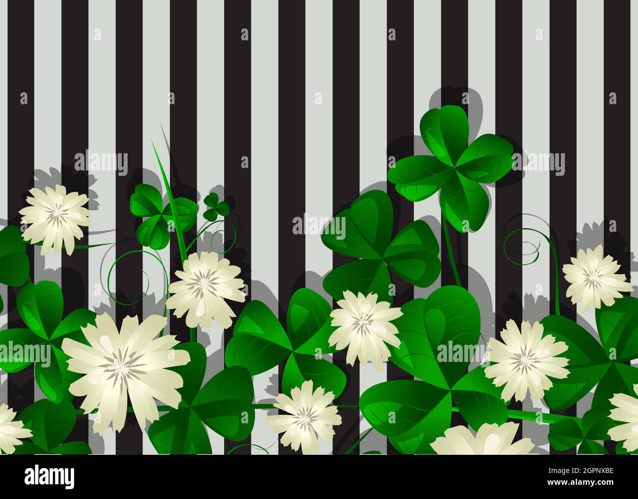 Gestreifter Kleeblatt Hintergrund Stock Vektor