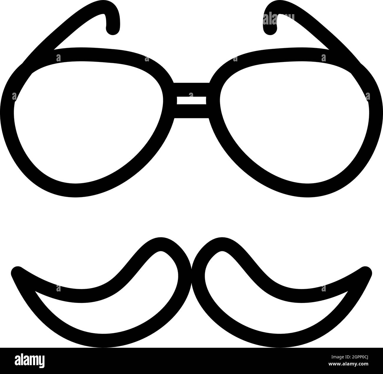 Symbol Für Brille Und Schnurrbart Stock Vektor