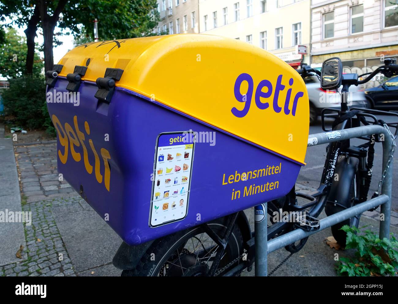 Fahrrad von getir, Lieferservice in Berlin, Deutschland Stockfoto