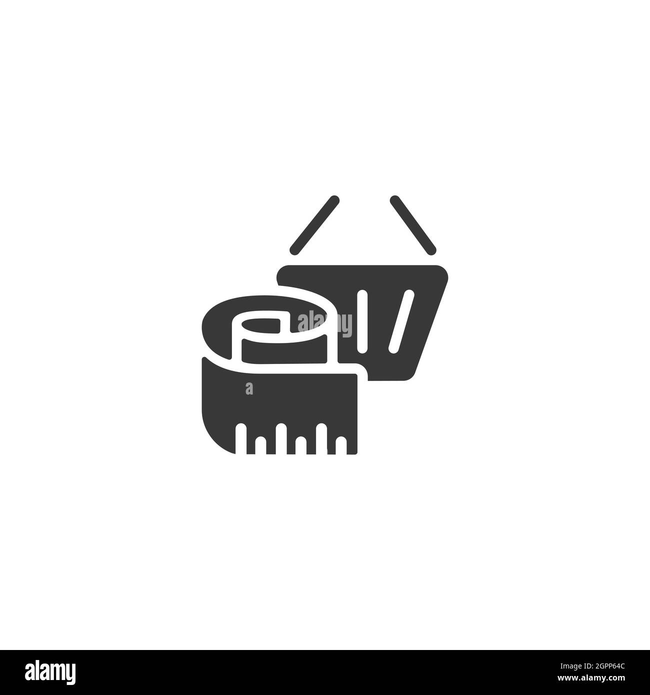 Messgerät und Warenkorb. Produktabmessungen. Isoliertes Symbol. Commerce Glyphe Vektor Illustration Stock Vektor