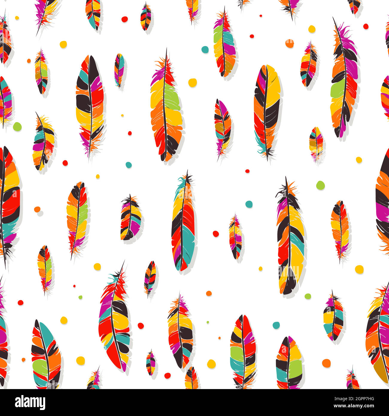 Perlen und Federn in Farben Stock Vektor