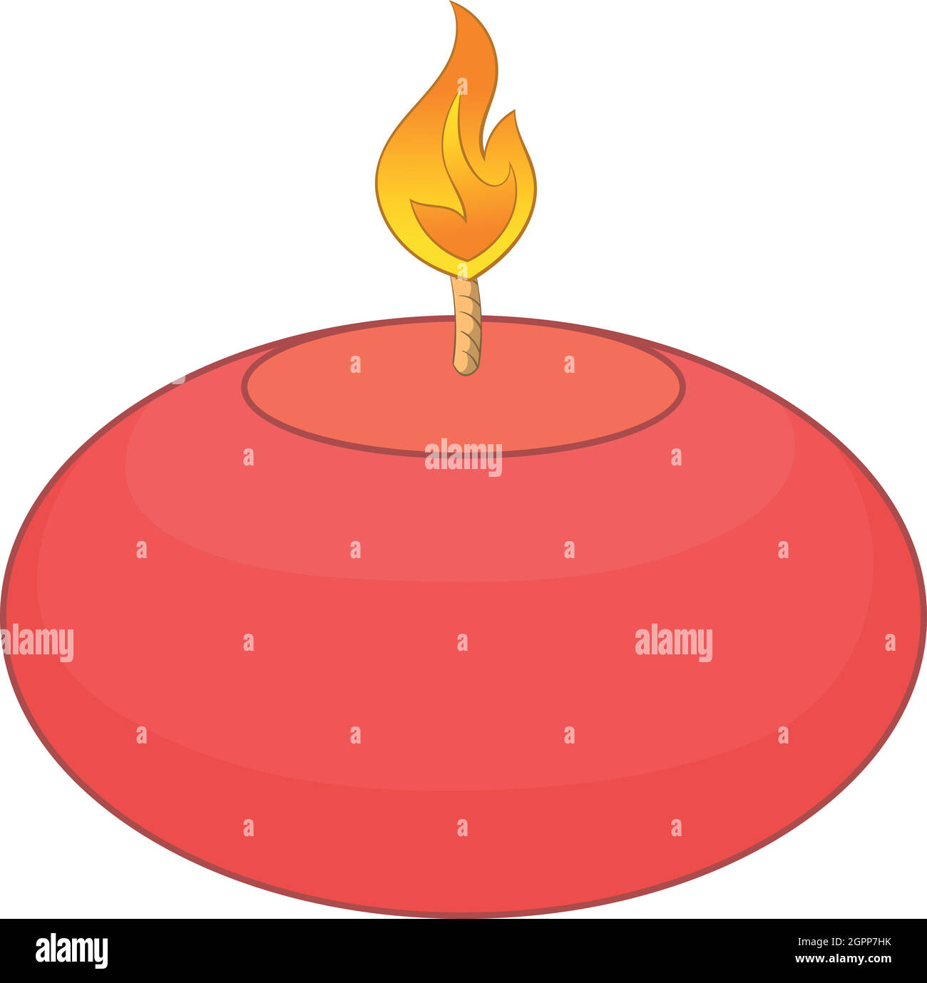 Rote Kerze Symbol, Cartoon-Stil Stock Vektor